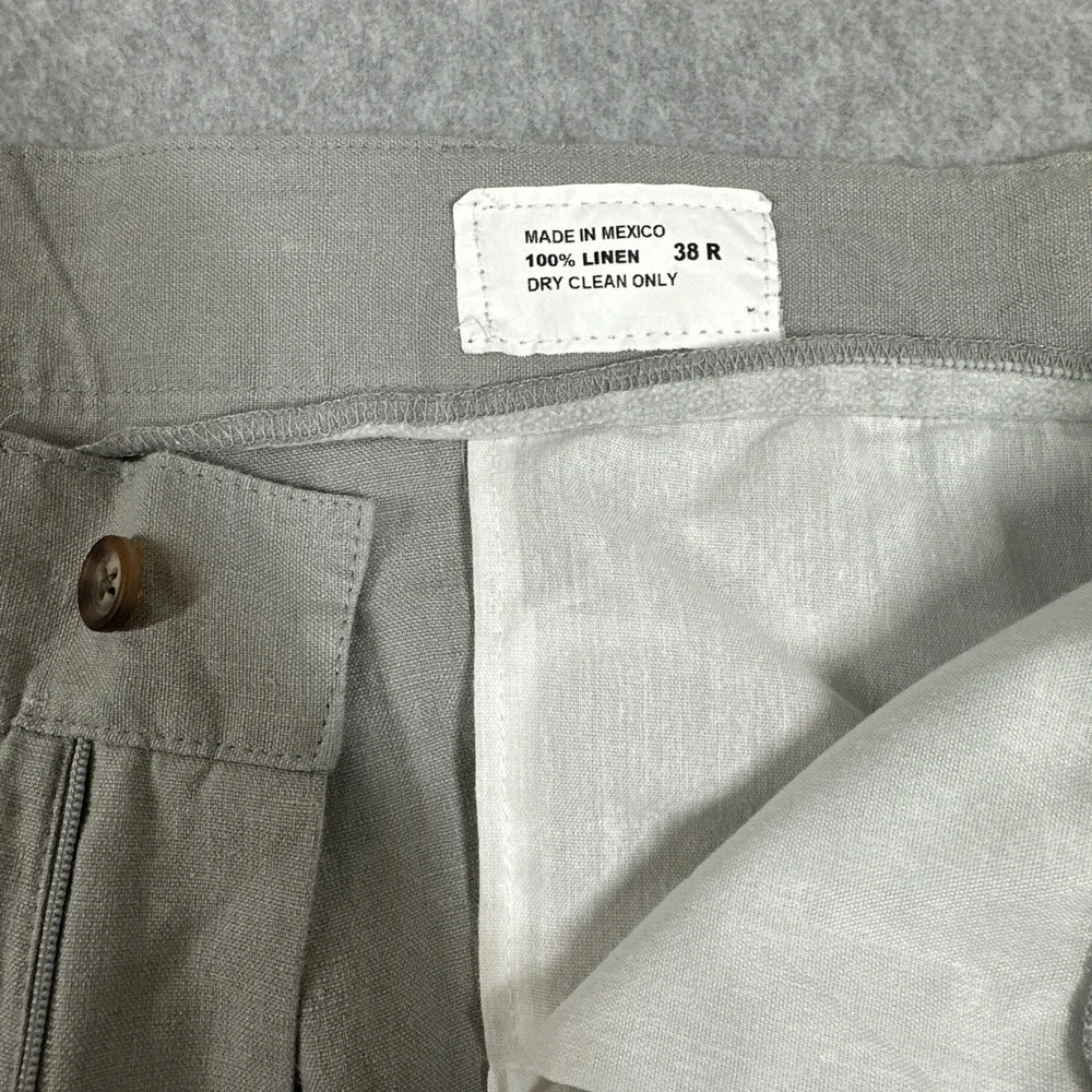 Jackson James‎ Men's Linen Chino Pants light Weight Light Khakis Size 38R(38x31)